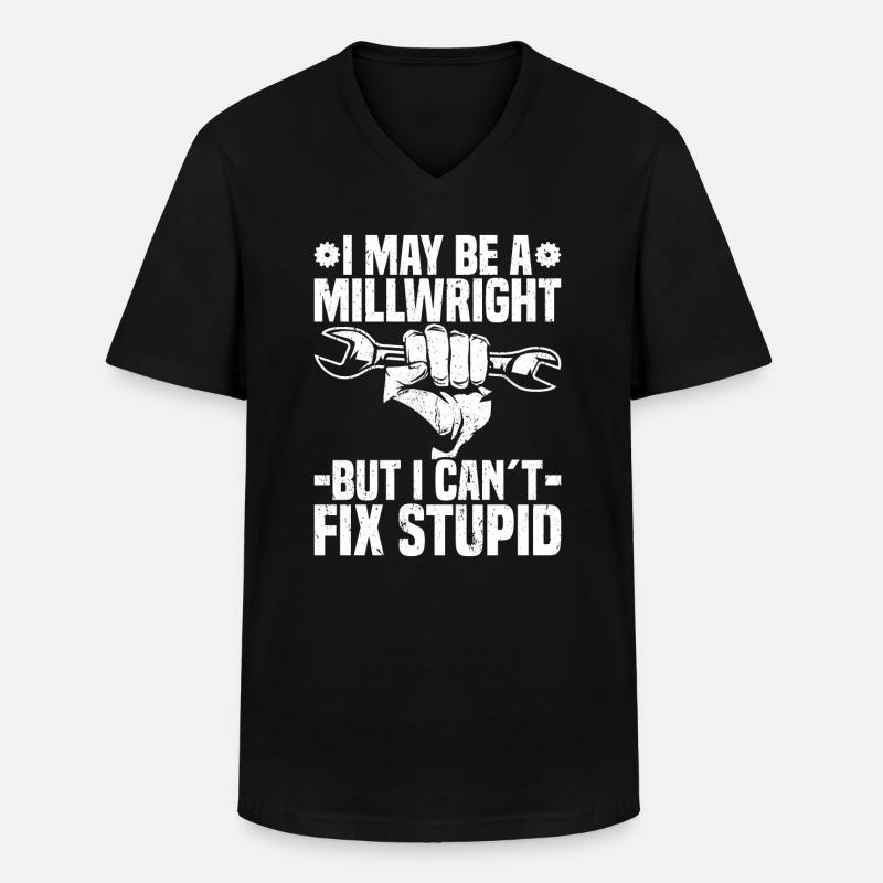 Millwright Millwrights - Men's V-Neck T-Shirt - black
