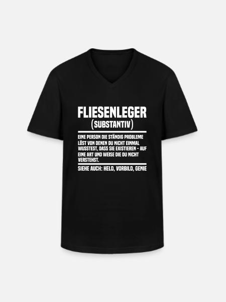 Fliesenleger - Männer-T-Shirt mit V-Ausschnitt - Schwarz