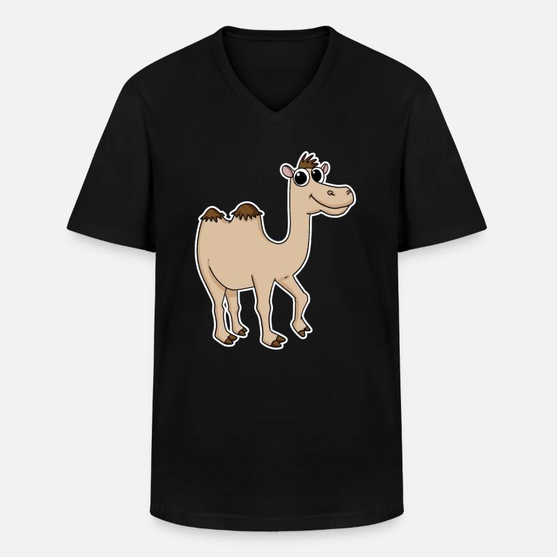 Kamel - Männer-T-Shirt mit V-Ausschnitt - Schwarz