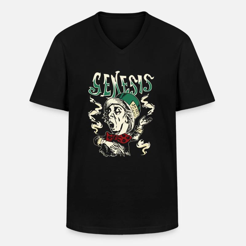 Genesis Madl Hatter Bild - Männer-T-Shirt mit V-Ausschnitt - Schwarz