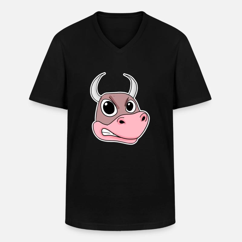 wütender Bulle - Männer-T-Shirt mit V-Ausschnitt - Schwarz