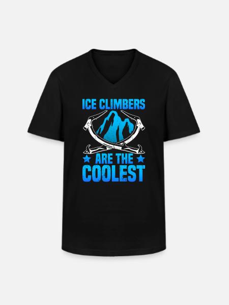 Eisklettern Eiskletterer - Männer-T-Shirt mit V-Ausschnitt - Schwarz