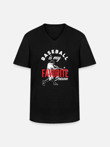 Funny Baseball - Men's V-Neck T-Shirt - black