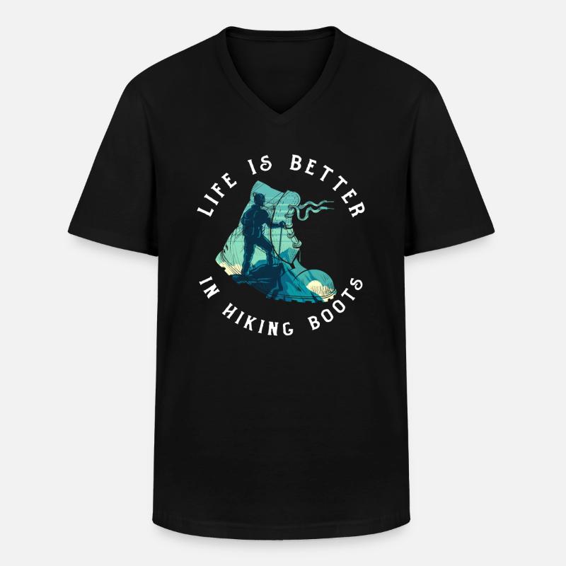 Lustiges Wandern Geschenk - Männer-T-Shirt mit V-Ausschnitt - Schwarz
