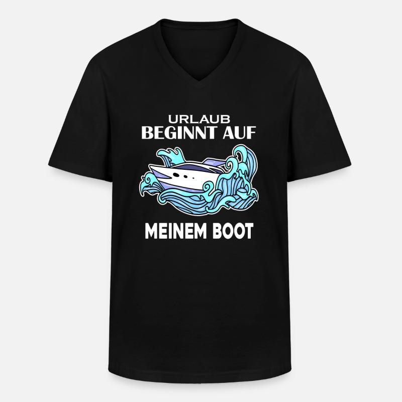 Boot - Männer-T-Shirt mit V-Ausschnitt - Schwarz