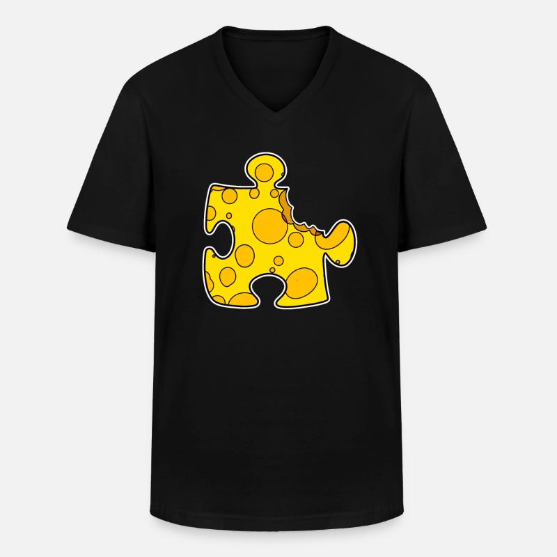 Puzzle - Männer-T-Shirt mit V-Ausschnitt - Schwarz