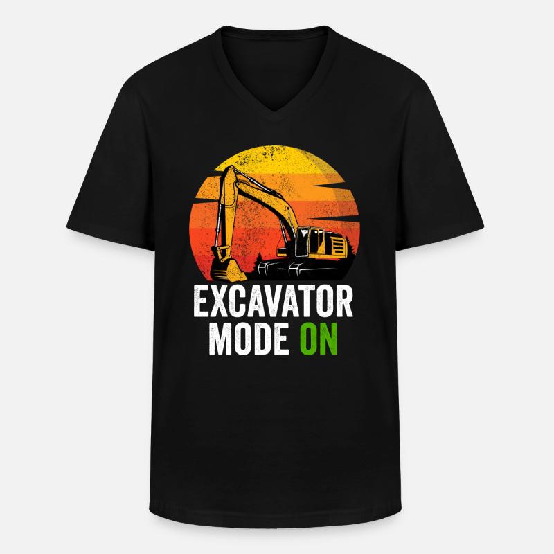 Baggerfahrer Bauarbeiter Bagger - Männer-T-Shirt mit V-Ausschnitt - Schwarz