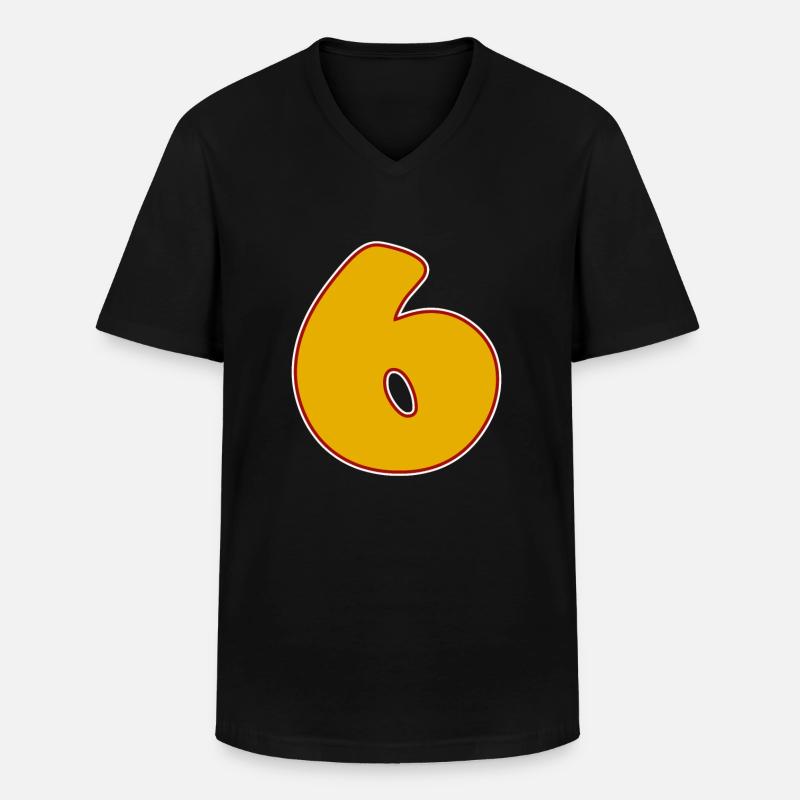 6 - Männer-T-Shirt mit V-Ausschnitt - Schwarz