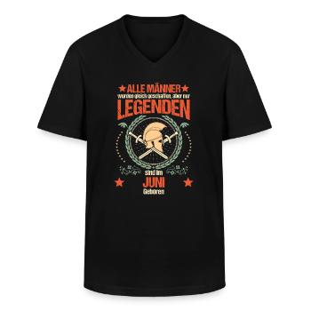 Sparta Legend Né en juin - T-shirt col V Homme - noir - Devant - AI Model Male 178 dark (178cm)