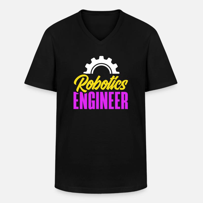 Programmeur de robots robotiques - T-shirt col V Homme - noir