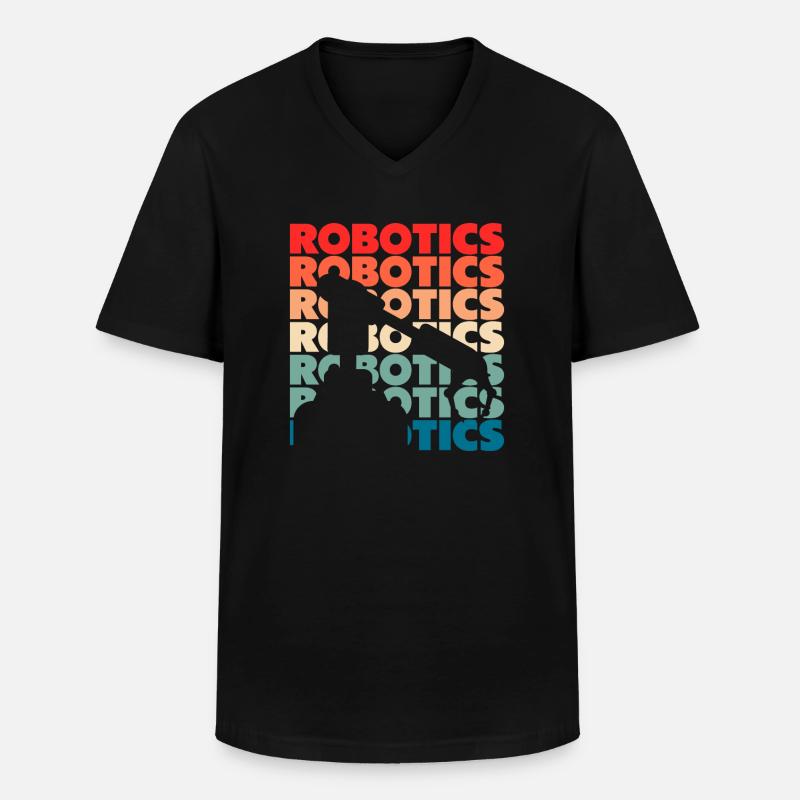 Programmeur de robots robotiques - T-shirt col V Homme - noir