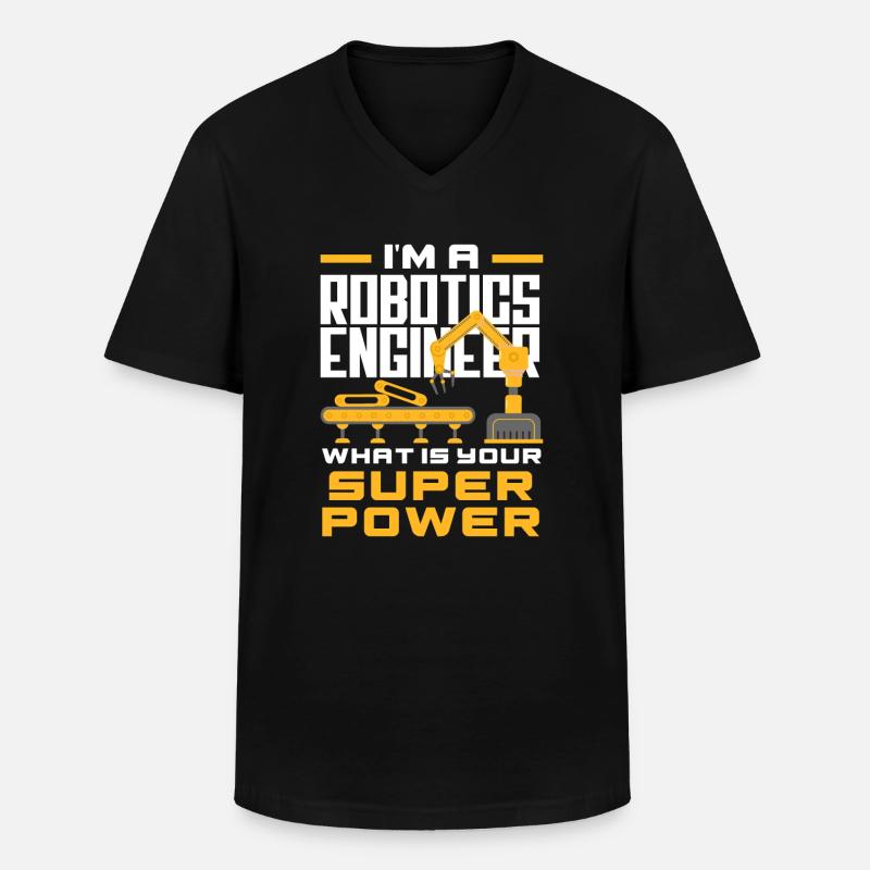 Programmeur de robots robotiques - T-shirt col V Homme - noir