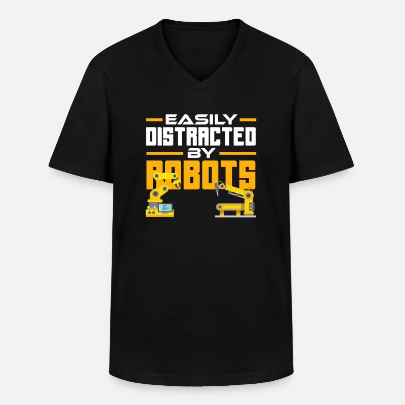 Programmeur de robots robotiques - T-shirt col V Homme - noir