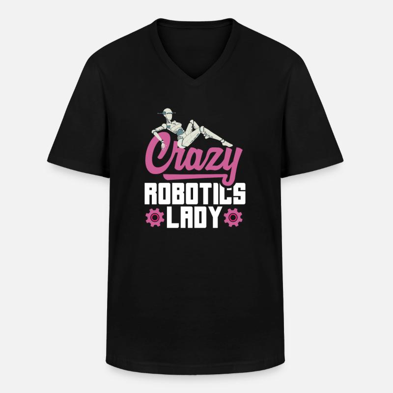 Robotik Roboter Programmierer - Männer-T-Shirt mit V-Ausschnitt - Schwarz