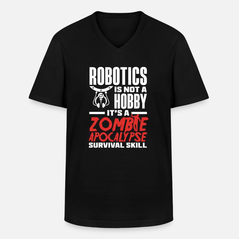 Programmeur de robots robotiques - T-shirt col V Homme - noir