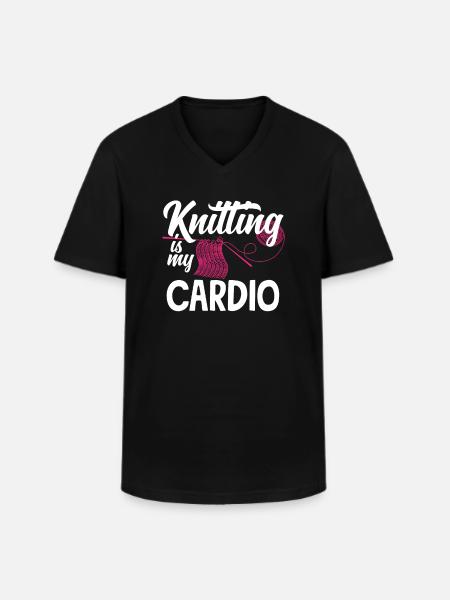 Funny Knitting Knitting Needle Gift - Men's V-Neck T-Shirt - black