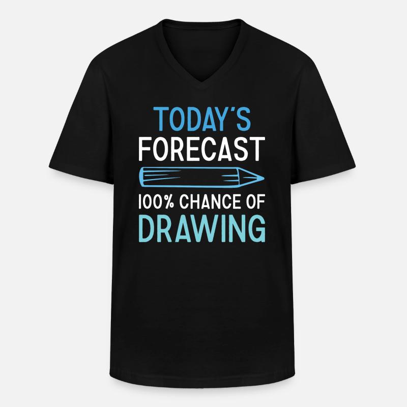 Drawer Today's Forecast Drawing - Männer-T-Shirt mit V-Ausschnitt - Schwarz