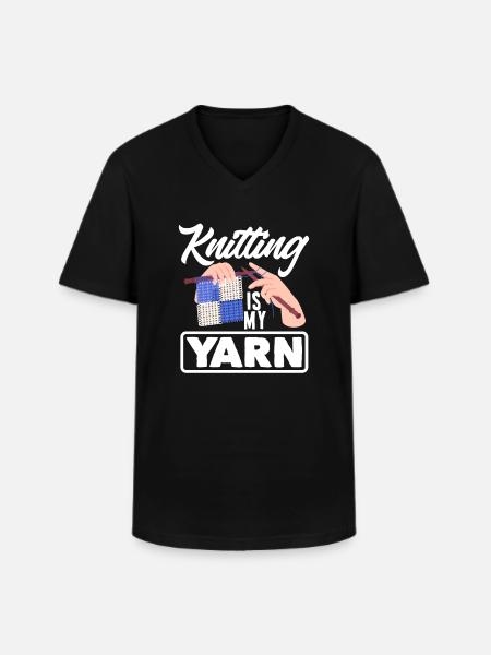 Funny Knitting Knitting Needle Gift - Men's V-Neck T-Shirt - black