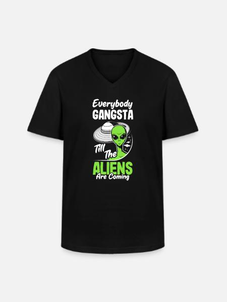 Funny Alien Alien Gift - Men's V-Neck T-Shirt - black