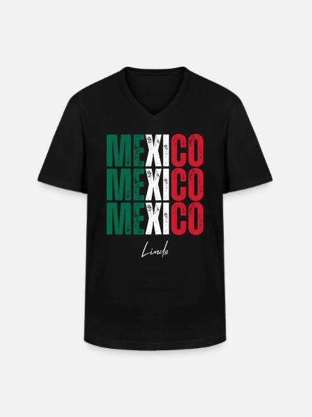 Flag of Mexico, Mexican pride - Men's V-Neck T-Shirt - black