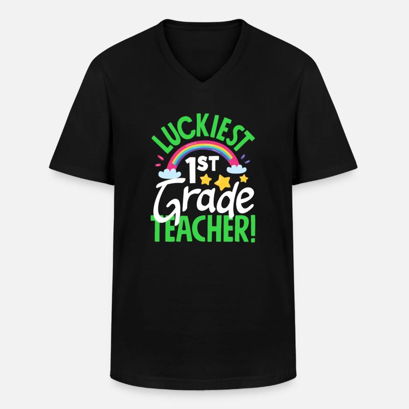 Lustiges Lehrer Lehrerinnen Geschenk - Männer-T-Shirt mit V-Ausschnitt - Schwarz