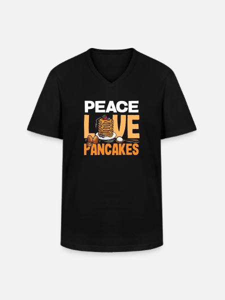 Funny Pancake Lover Gift - Men's V-Neck T-Shirt - black