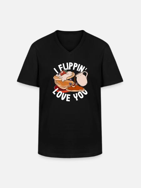 Funny Pancake Lover Gift - Men's V-Neck T-Shirt - black