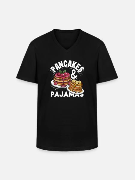 Funny Pancake Lover Gift - Men's V-Neck T-Shirt - black