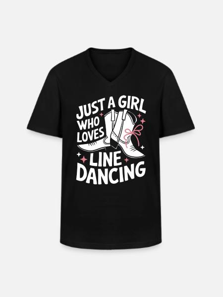 Line Dancing Dancing Dancers - Men's V-Neck T-Shirt - black