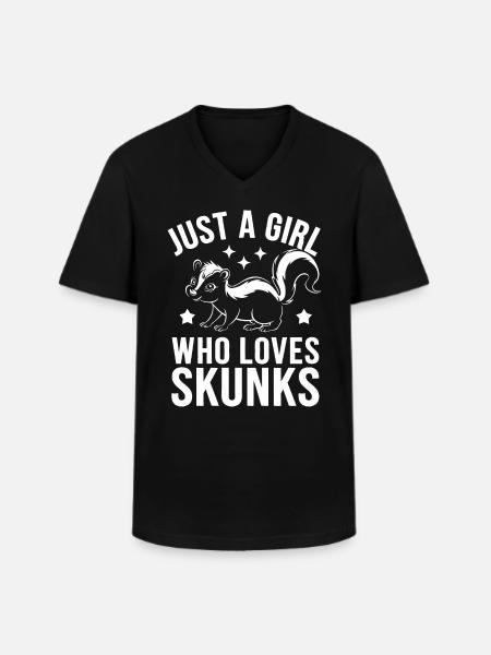 Skunk Zoo Animals - Men's V-Neck T-Shirt - black