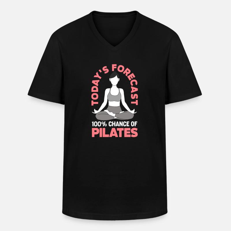 Heutige Vorhersage 100% Pilates - Männer-T-Shirt mit V-Ausschnitt - Schwarz