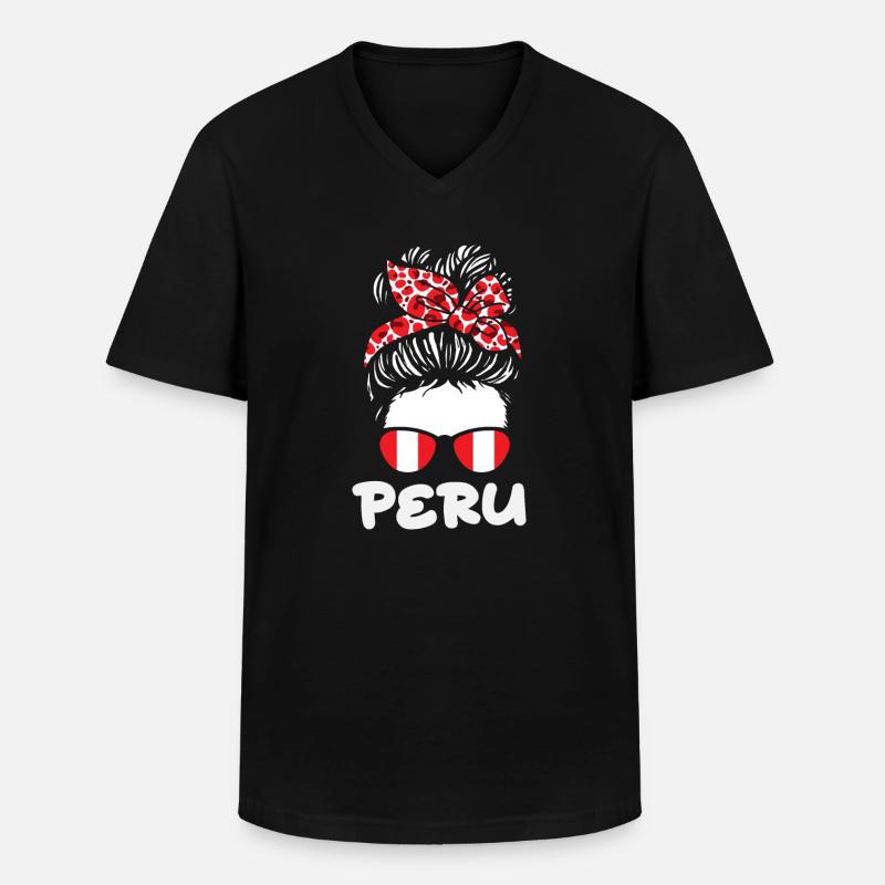 Peru Peruaner Geschenk - Männer-T-Shirt mit V-Ausschnitt - Schwarz