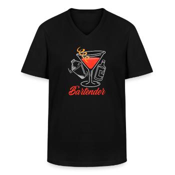 Lustiger Barkeeper Spruch Barkeeper Geschenk - Männer-T-Shirt mit V-Ausschnitt - Schwarz - Vorne - AI Model Male 178 dark (178cm)