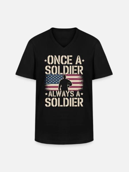 Veteran Military Soldier - Men's V-Neck T-Shirt - black