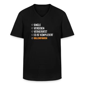 Ballonfahren Single Vergeben Verheiratet - Männer-T-Shirt mit V-Ausschnitt - Schwarz - Vorne - AI Model Male 178 dark (178cm)