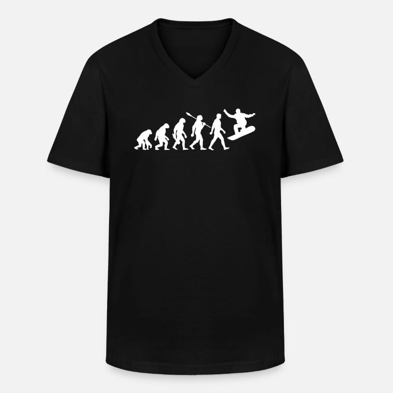 Evolution - Snowboard - Snowboarden - Wintersport - Männer-T-Shirt mit V-Ausschnitt - Schwarz