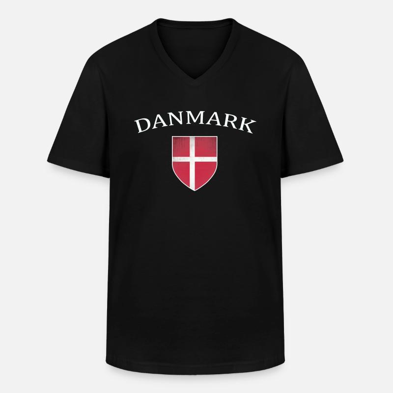 Danmark, Dänemark, - Männer-T-Shirt mit V-Ausschnitt - Schwarz