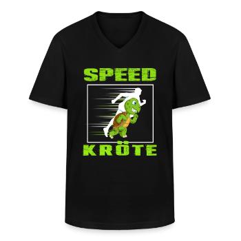 runner schildkröte speed kröte läuft leichtathlet - Männer-T-Shirt mit V-Ausschnitt - Schwarz - Vorne - AI Model Male 178 dark (178cm)