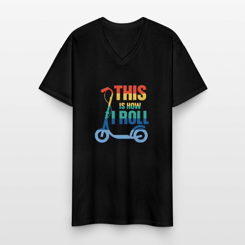 scooter e-scooter Roller E-Roller Männer-T-Shirt mit V-Ausschnitt