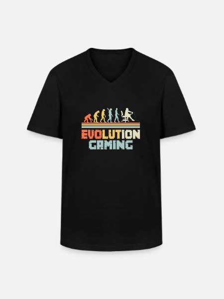 Gaming Quote Evolution Gaming Design - Men's V-Neck T-Shirt - black