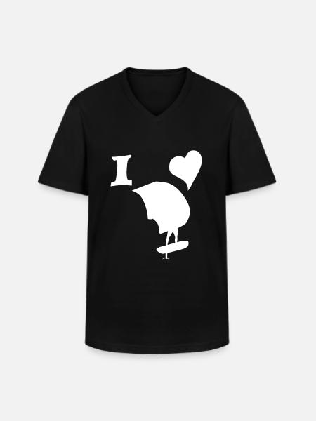 Echte Wingfoil Liebe - Männer-T-Shirt mit V-Ausschnitt - Schwarz