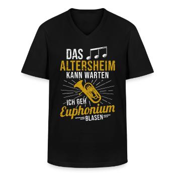 Euphonium Orchester Horn Musiker Blasmusik - Männer-T-Shirt mit V-Ausschnitt - Schwarz - Vorne - AI Model Male 178 dark (178cm)
