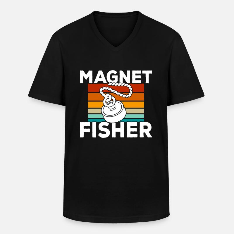 Magnetfischen - Männer-T-Shirt mit V-Ausschnitt - Schwarz