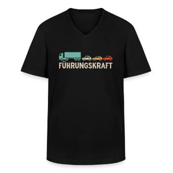 LKW Fahrer Führungskraft Fernfahrer - Männer-T-Shirt mit V-Ausschnitt - Schwarz - Vorne - AI Model Male 178 dark (178cm)