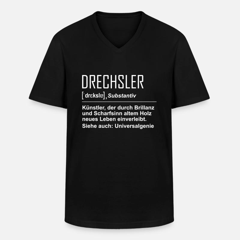 Drechsler Definition - Männer-T-Shirt mit V-Ausschnitt - Schwarz