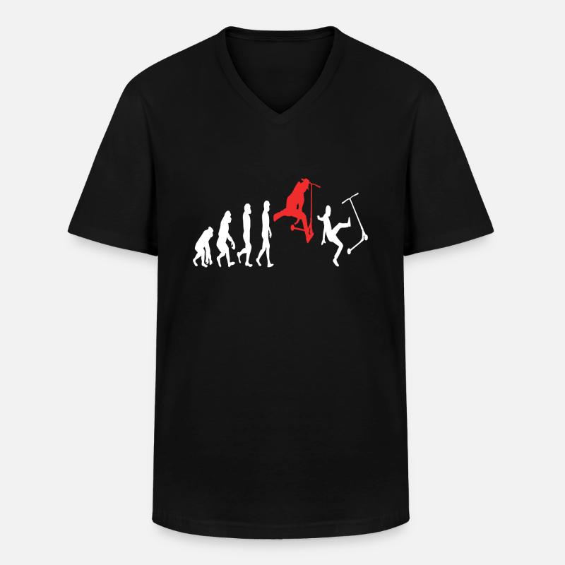 Stunt Scooter Evolution - Männer-T-Shirt mit V-Ausschnitt - Schwarz