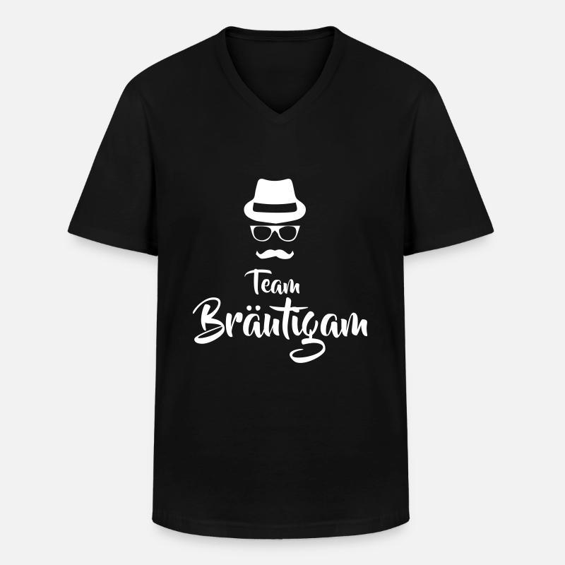 Team Bräutigam - Männer-T-Shirt mit V-Ausschnitt - Schwarz