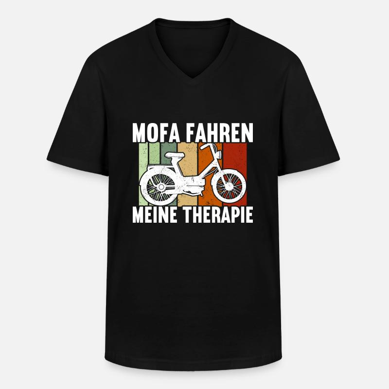 Mofa Moped Rollerfahrer Roller - Männer-T-Shirt mit V-Ausschnitt - Schwarz