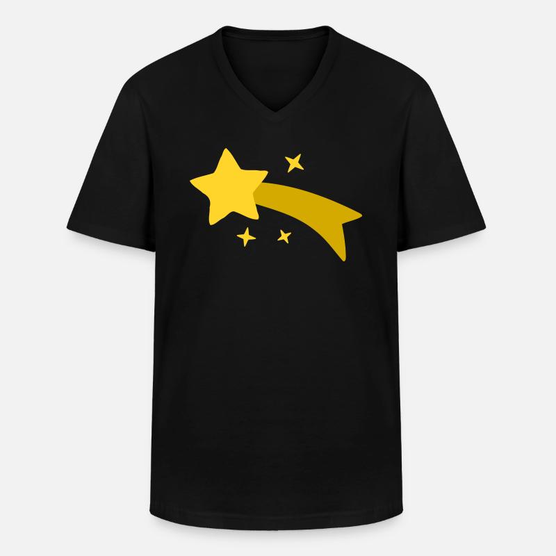 Sternschnuppe Sterne Sternchen - Männer-T-Shirt mit V-Ausschnitt - Schwarz