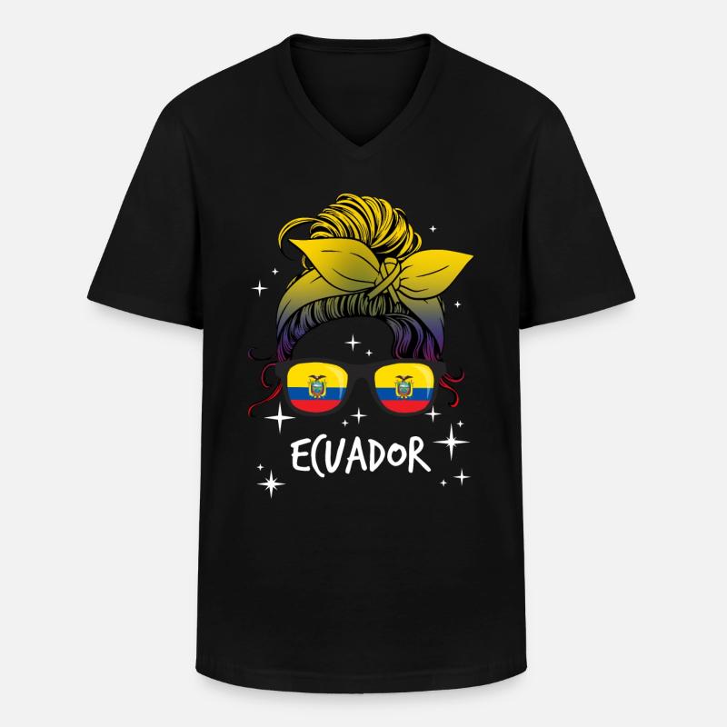Ecuador - Männer-T-Shirt mit V-Ausschnitt - Schwarz
